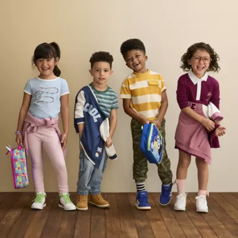 Okie Dokie Toddler & Little Girls U Neck Short Sleeve Graphic T-Shirt