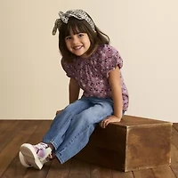 Okie Dokie Toddler & Little Girls Round Neck Short Sleeve Blouse