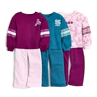 Okie Dokie Active Toddler & Little Girls Round Neck Long Sleeve Graphic T-Shirt