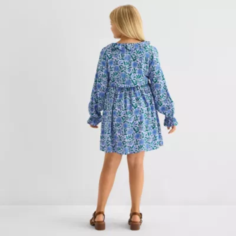 Thereabouts Little & Big Kid Girls Long Sleeve Wrap Dress