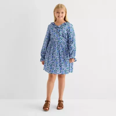 Thereabouts Little & Big Kid Girls Long Sleeve Wrap Dress