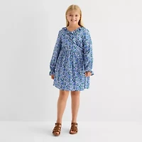 Thereabouts Little & Big Kid Girls Long Sleeve Wrap Dress