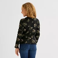 Thereabouts Little & Big Kid Girls Round Neck Long Sleeve T-Shirt
