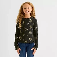Thereabouts Little & Big Kid Girls Round Neck Long Sleeve T-Shirt