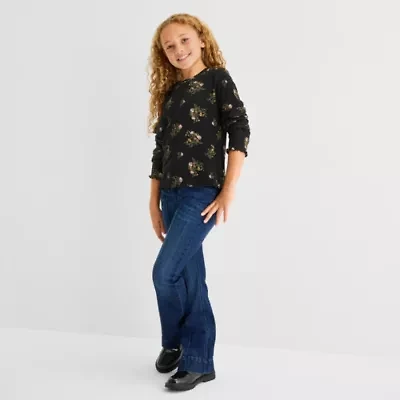Thereabouts Little & Big Kid Girls Round Neck Long Sleeve T-Shirt