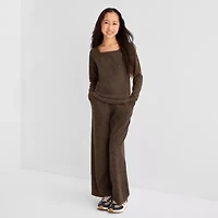 Thereabouts Little & Big Kid Girls Square Neck Long Sleeve T-Shirt