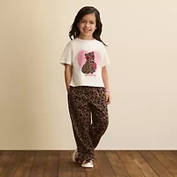 Thereabouts Pintuck Little Girls Wide Leg Regular Fit Pull-On Pant