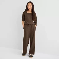 Thereabouts Little & Big Kid Girls Wide Leg Regular Fit Pull-On Pant