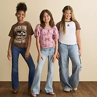 Thereabouts Girls Low Rise Wide Leg Cargo Pant
