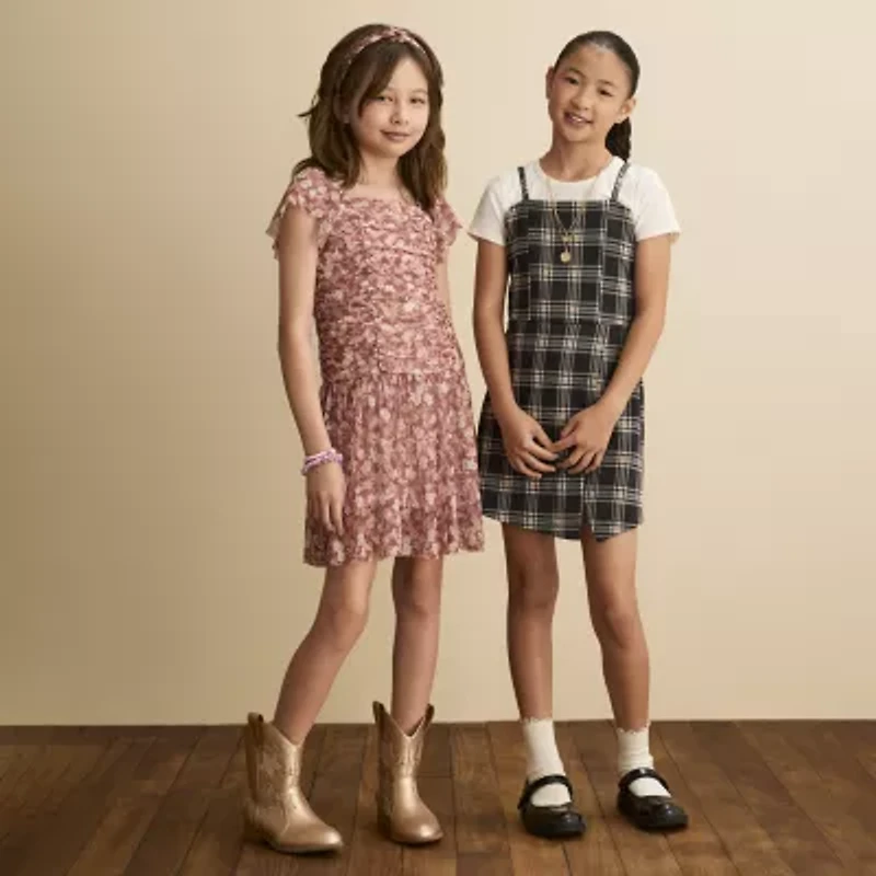 Rare Editions Big Kid Girls Sleeveless Plaid Dress Set