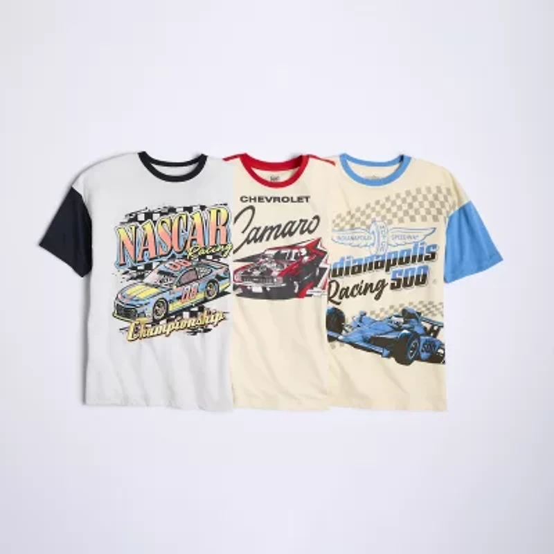 Nascar Little & Big Kid Boys Crew Neck Short Sleeve Regular Fit Graphic T-Shirt