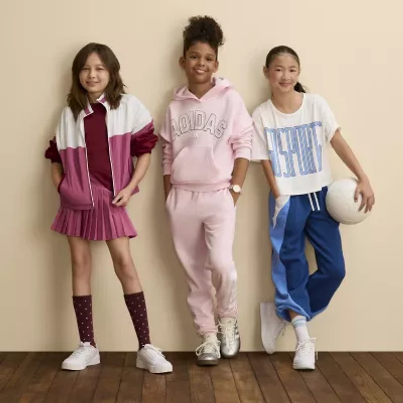 adidas Big Kid Girls Long Sleeve Fleece Active Hoodie