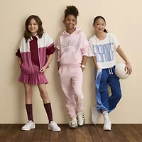 adidas Big Kid Girls Long Sleeve Fleece Active Hoodie