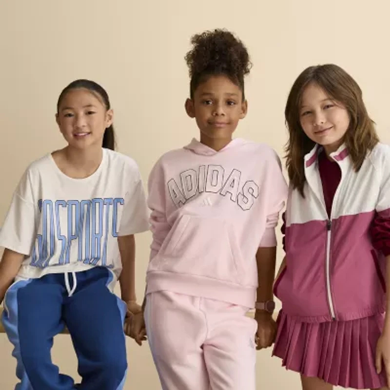 adidas Big Kid Girls Long Sleeve Fleece Active Hoodie
