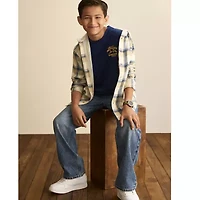 Thereabouts Little & Big Kid Boys Hooded Long Sleeve Cuffed Regular Fit Button-Down Shirt