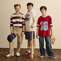 Thereabouts Little & Big Kid Boys V Neck Short Sleeve Regular Fit Graphic T-Shirt