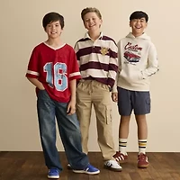 Thereabouts Little & Big Kid Boys V Neck Short Sleeve Regular Fit Graphic T-Shirt