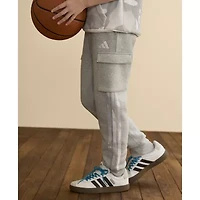 adidas Big Kid Boys Drawstring Waist Cuffed Mid Rise Regular Fit Fleece Jogger Pant