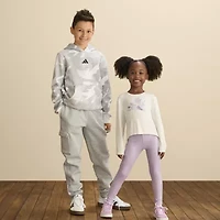 adidas Big Kid Boys Drawstring Waist Cuffed Mid Rise Regular Fit Fleece Jogger Pant