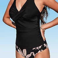 CUPSHE Womens Leaf 2-pc. Tankini Set