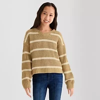 Thereabouts Little & Big Kid Girls V Neck Long Sleeve Pullover Sweater