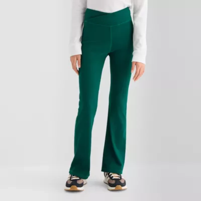 Xersion Ribbed Little & Big Kid Girls Quick Dry High Rise 26 1/2" Active Flare Full Length Leggings