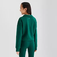 Xersion Fleece Little & Big Kid Girls Mock Neck Long Sleeve Active Quarter-Zip Pullover