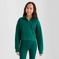Xersion Fleece Little & Big Kid Girls Mock Neck Long Sleeve Active Quarter-Zip Pullover