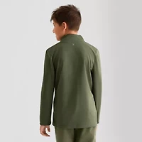 Xersion Little & Big Kid Boys Mock Neck Long Sleeve Moisture Wicking Active T-Shirt