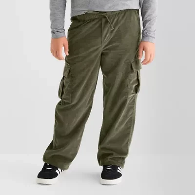 Thereabouts Corduroy Pull-On Little & Big Kid Boys Adjustable Waist Straight Cargo Pant