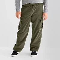 Thereabouts Corduroy Pull-On Little & Big Kid Boys Adjustable Waist Straight Cargo Pant