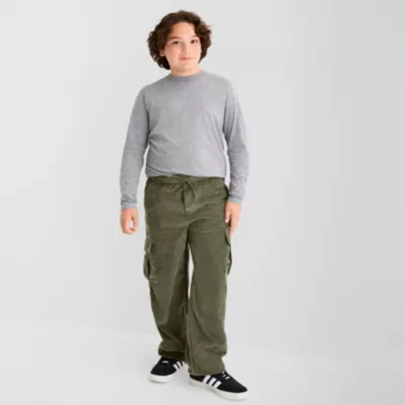 Thereabouts Corduroy Pull-On Little & Big Kid Boys Adjustable Waist Straight Cargo Pant