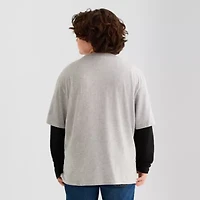 Thereabouts Little & Big Kid Boys Crew Neck Long Sleeve Oversized Graphic T-Shirt