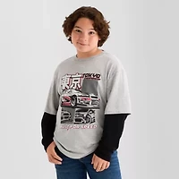 Thereabouts Little & Big Kid Boys Crew Neck Long Sleeve Oversized Graphic T-Shirt