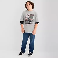 Thereabouts Little & Big Kid Boys Crew Neck Long Sleeve Oversized Graphic T-Shirt