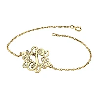 Personalized 14K Gold Over Sterling Silver 20mm Monogram Bracelet