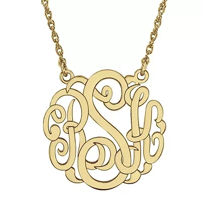 Personalized Sterling Silver 25mm Monogram Necklace