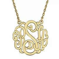 Personalized Sterling Silver 25mm Monogram Necklace