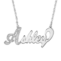 Personalized Diamond-Accent Sterling Silver Nameplate Necklace