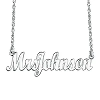 Personalized 14K Gold Over Sterling Silver "Mrs" Name Necklace