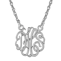Personalized Sterling Silver 15mm Monogram Necklace
