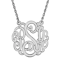 Personalized Sterling Silver 25mm Monogram Necklace