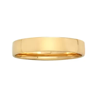 Mens Comfort Fit 5mm 10K Yellow Gold Wedding Band
