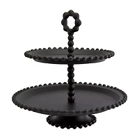 Tabletops Unlimited Aluminum Beaded Aluminum Tiered Server