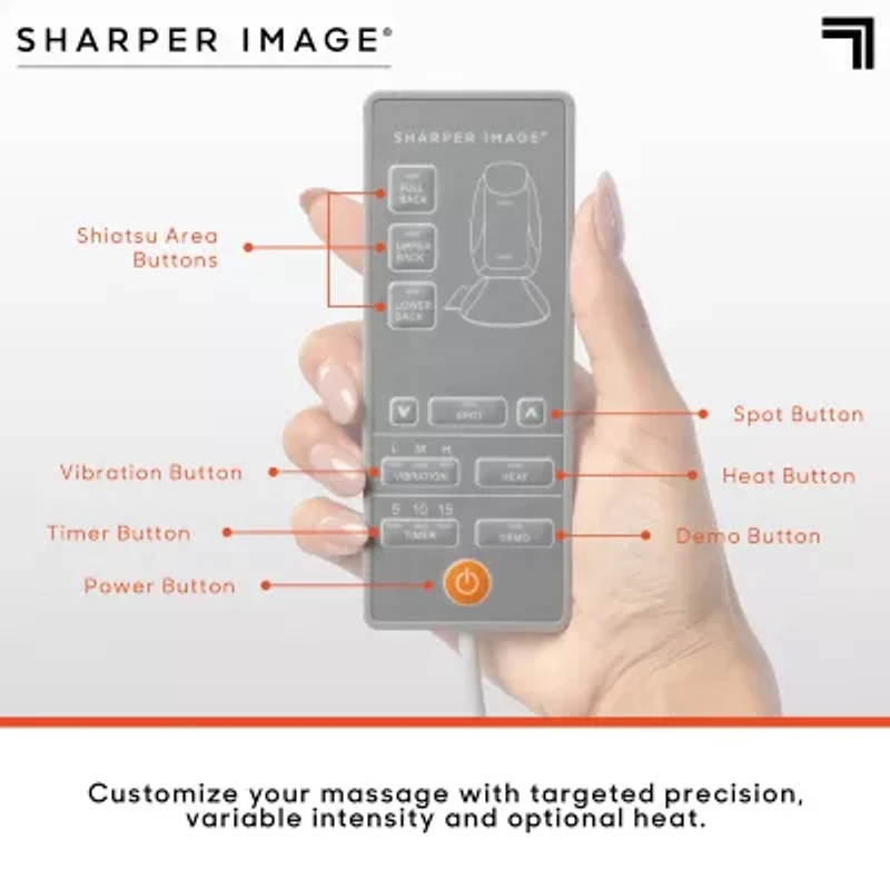 Sharper Image Shiatsu Cushion Seat Topper with 4-Node Massage