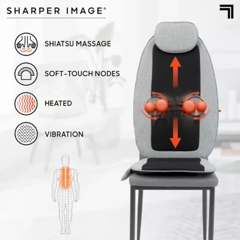 Sharper Image Shiatsu Cushion Seat Topper with 4-Node Massage