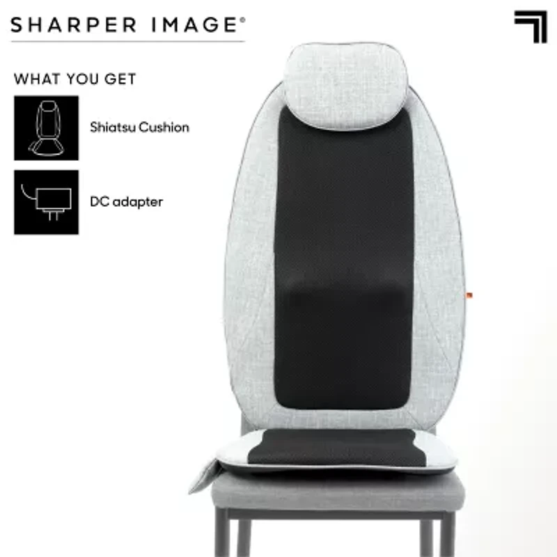 Sharper Image Shiatsu Cushion Seat Topper with 4-Node Massage