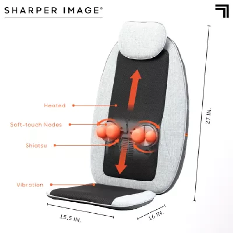 Sharper Image Shiatsu Cushion Seat Topper with 4-Node Massage