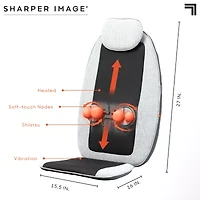 Sharper Image Shiatsu Cushion Seat Topper with 4-Node Massage