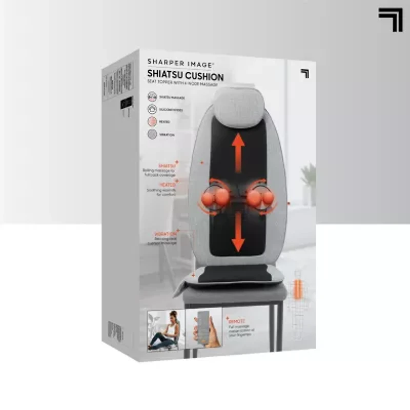 Sharper Image Shiatsu Cushion Seat Topper with 4-Node Massage